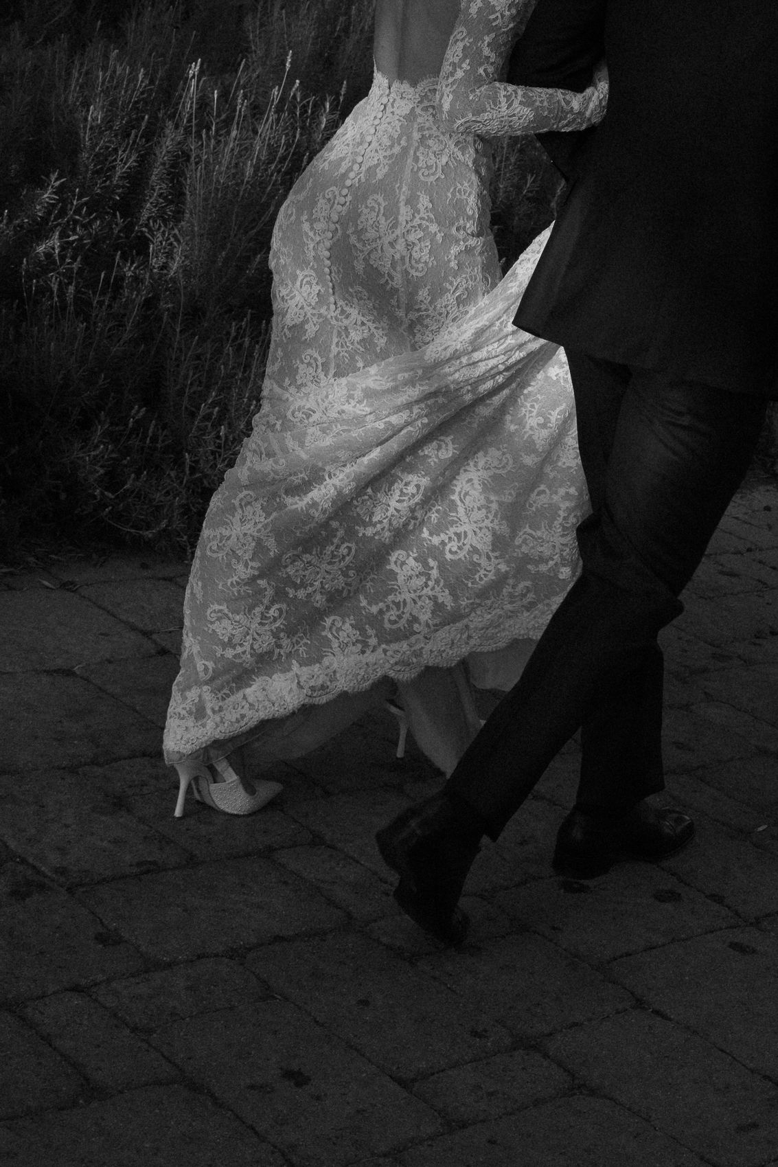 Black and white departure, San Ysidro Ranch, Montecito