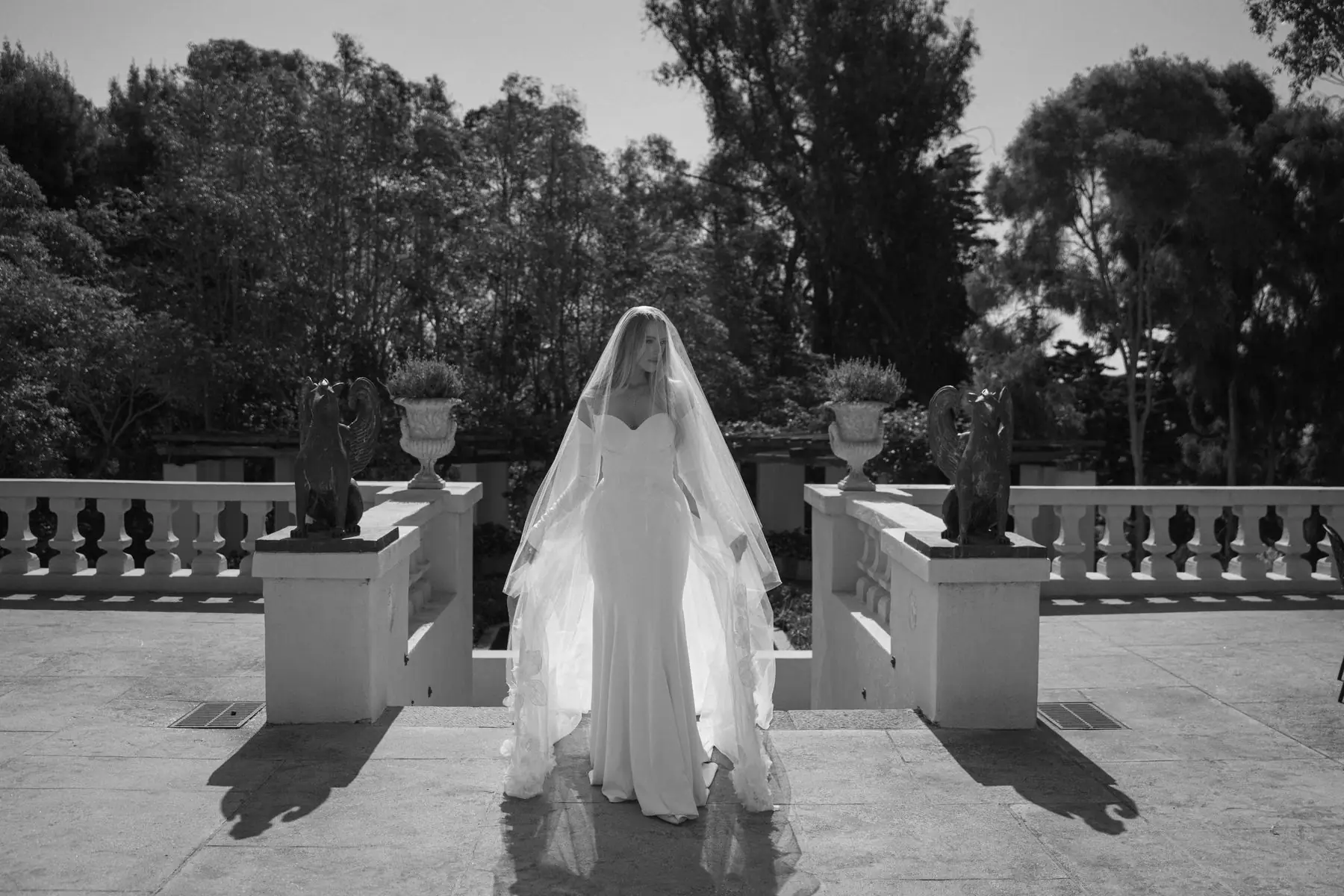 Bridal portraits, Music Academy of the West, Montecito