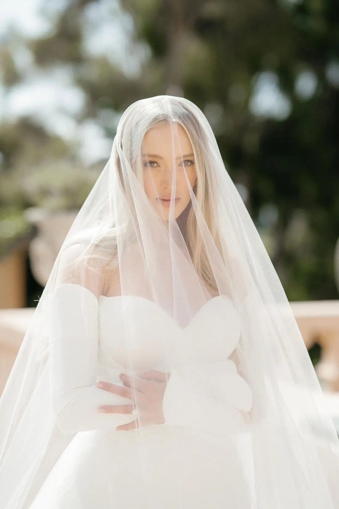Bridal portraits, Music Academy of the West, Montecito
