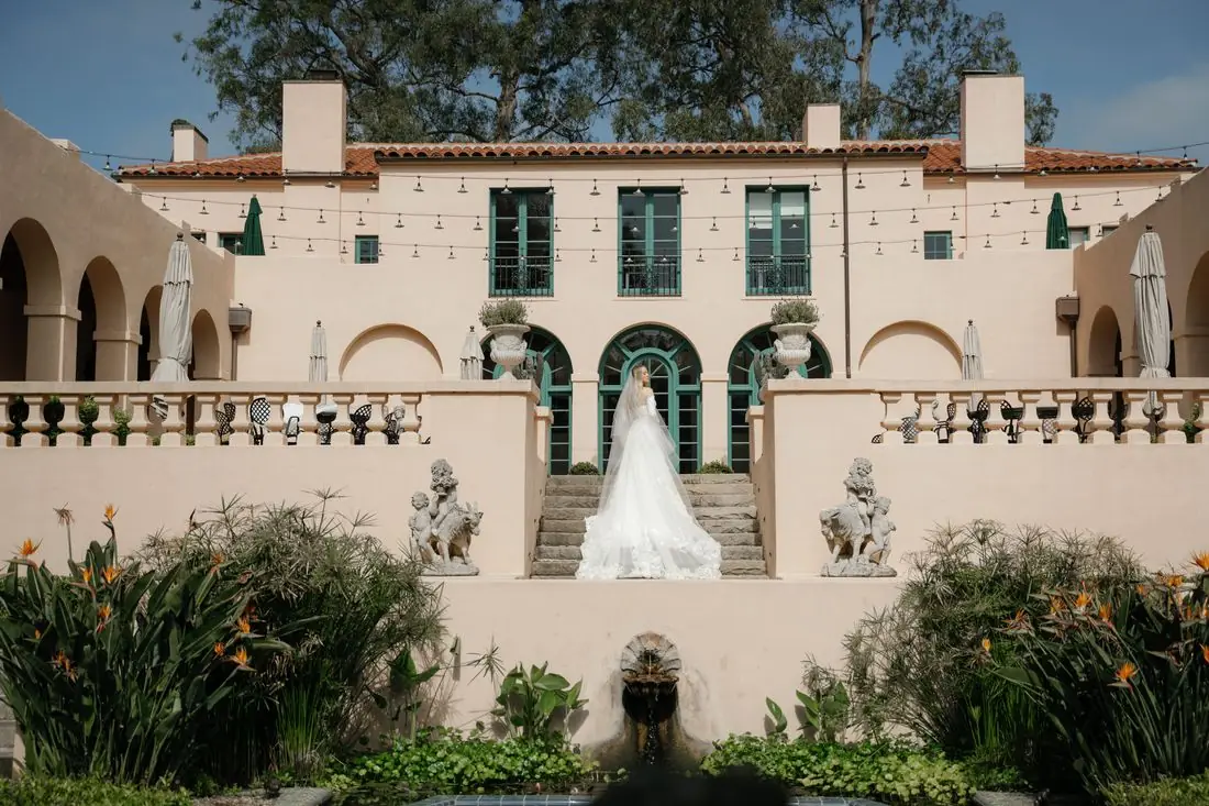 Bridal portraits, Music Academy of the West, Montecito